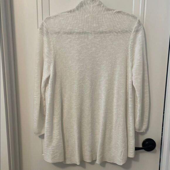 Eileen Fisher White Organic Linen & Cotton Blend Cardigan - Picture 5 of 5